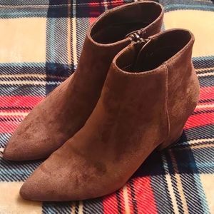 Brown heeled booties